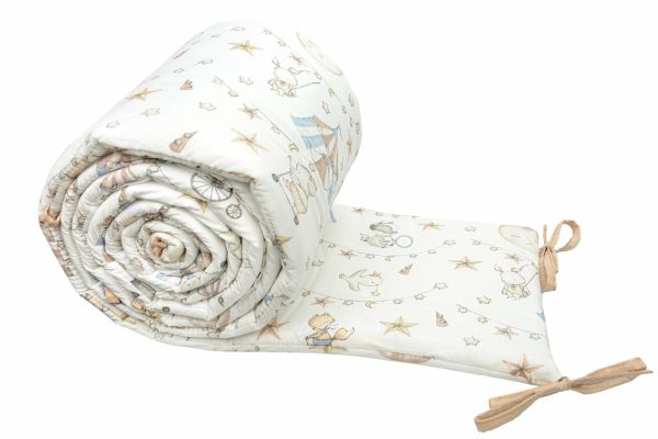 Obroba za posteljico 420×30 cm, cikrus, modra